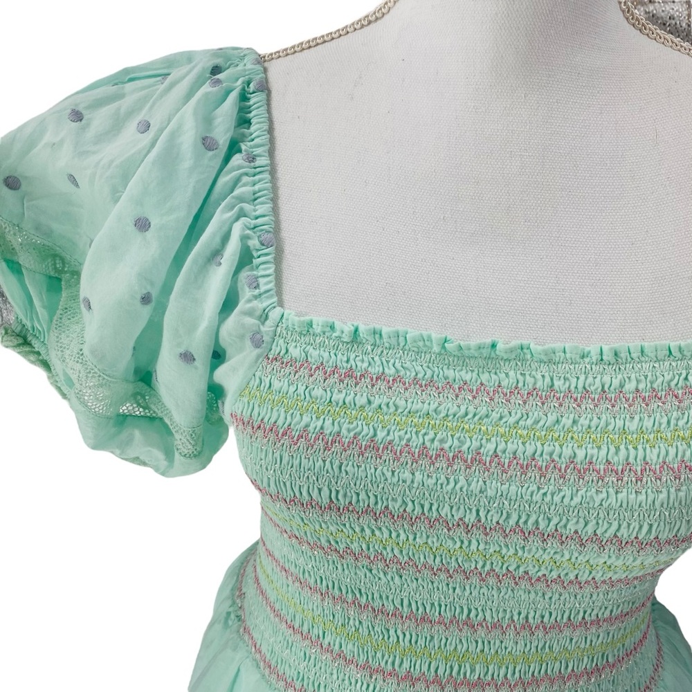 LoveShackFancy NEW Capella Tiered Embroidered Lace Swiss Dot Maxi Dress Size S - Picture 7 of 13